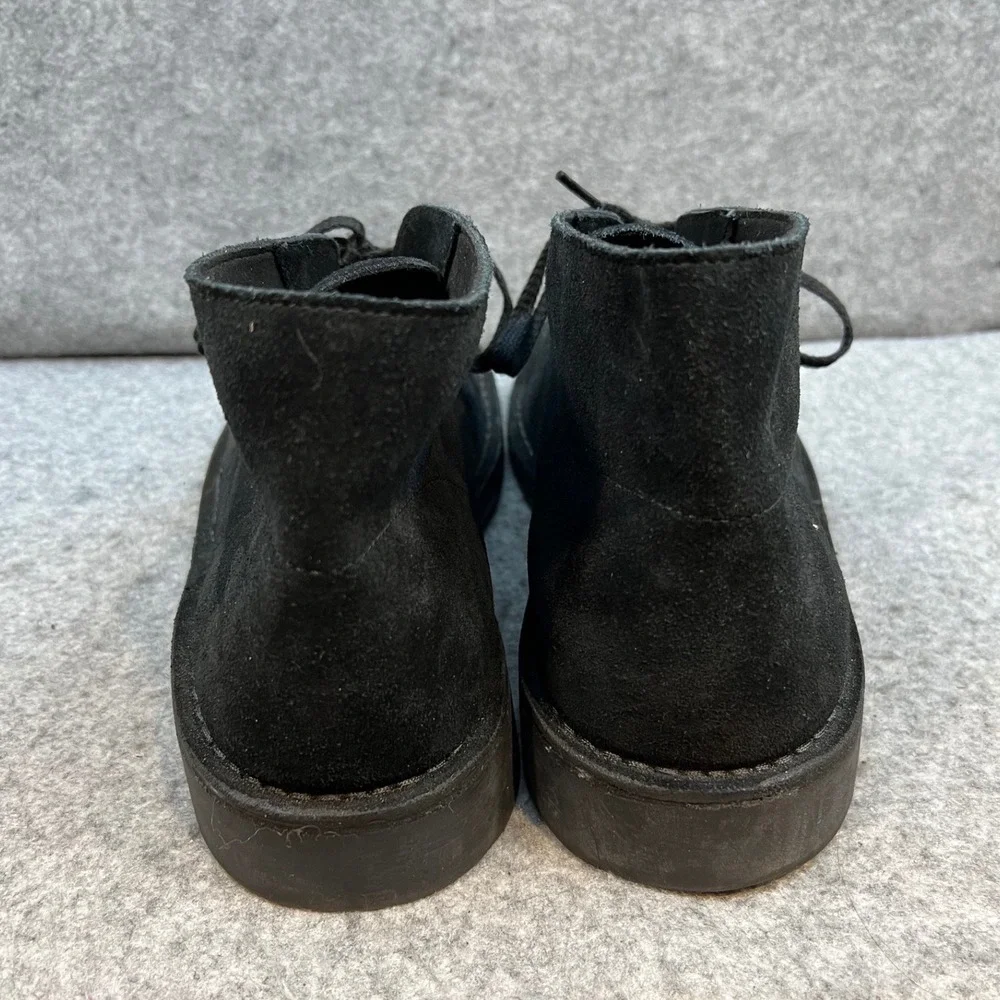 Clarks Mens Black Suede Desert Boots Chukka Ankle Lace Up Minimalist Size 13